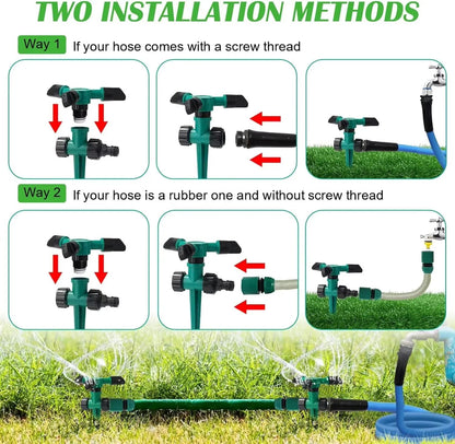 Rotating Garden Sprinkler with 360-Degree Coverage and Adjustable Spray Angles, 5-Pack