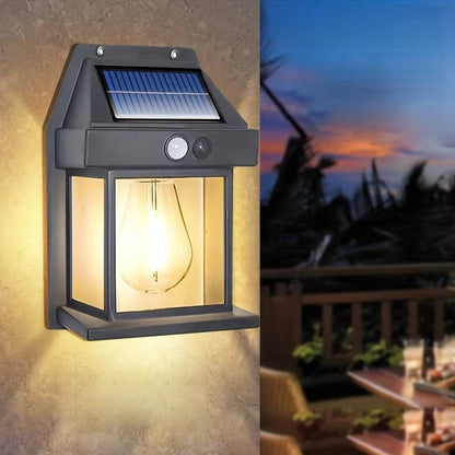 Solar Wall Lamp with Motion Sensor and Adjustable Mount, Set of 2