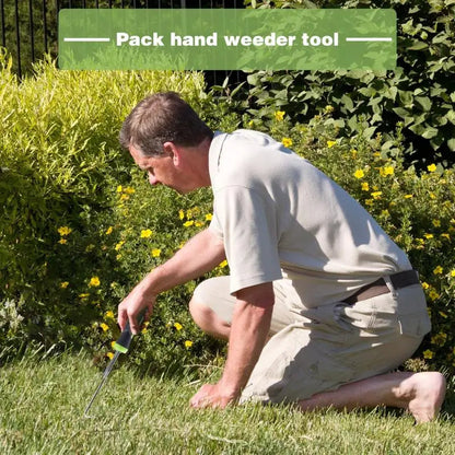 Manual Weed Puller with V-Shaped Fork and Non-Slip Grip, Stainless Steel