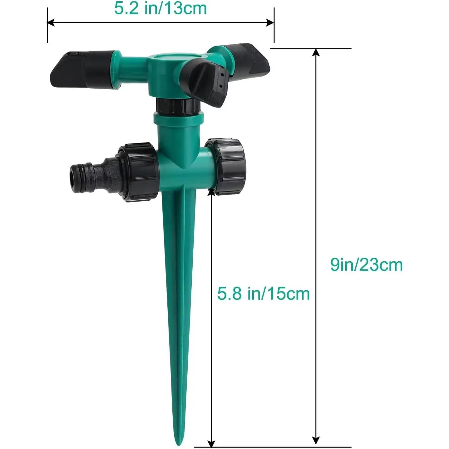 Rotating Garden Sprinkler with 360-Degree Coverage and Adjustable Spray Angles, 5-Pack