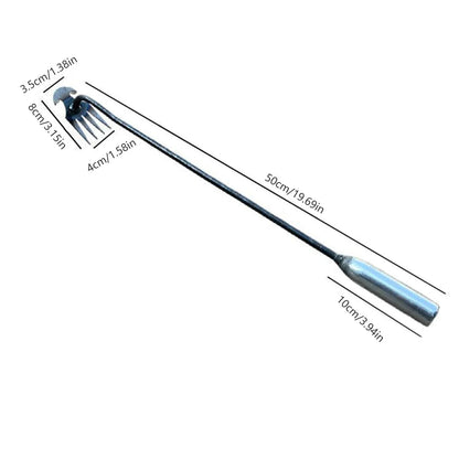 Long Handle Garden Weeder with Four Tooth Crescent Blade