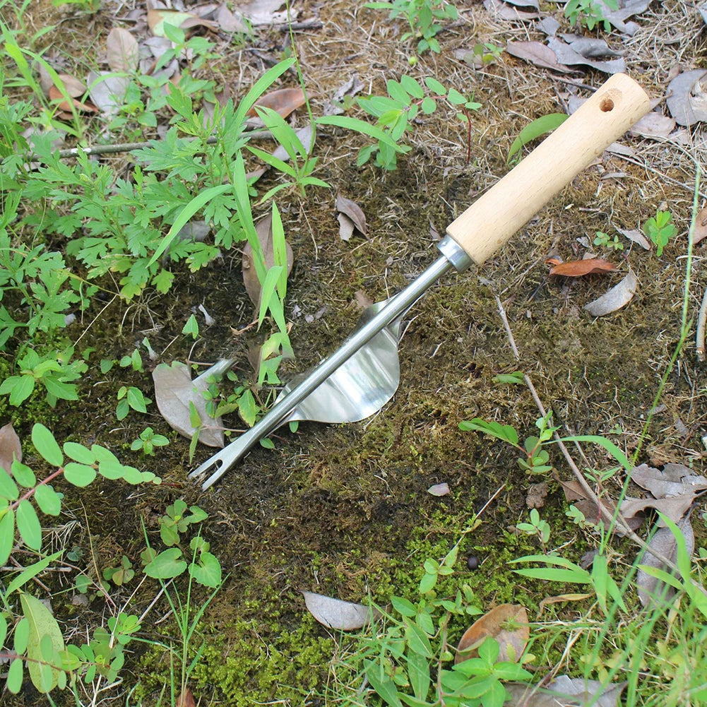 Long Handle Garden Weed Puller Tool with V-Shaped Metal Head