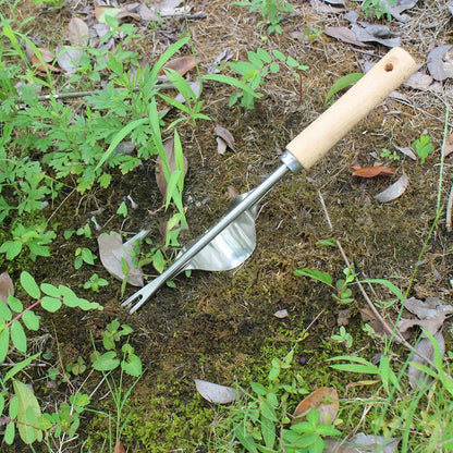 Long Handle Garden Weed Puller Tool with V-Shaped Metal Head
