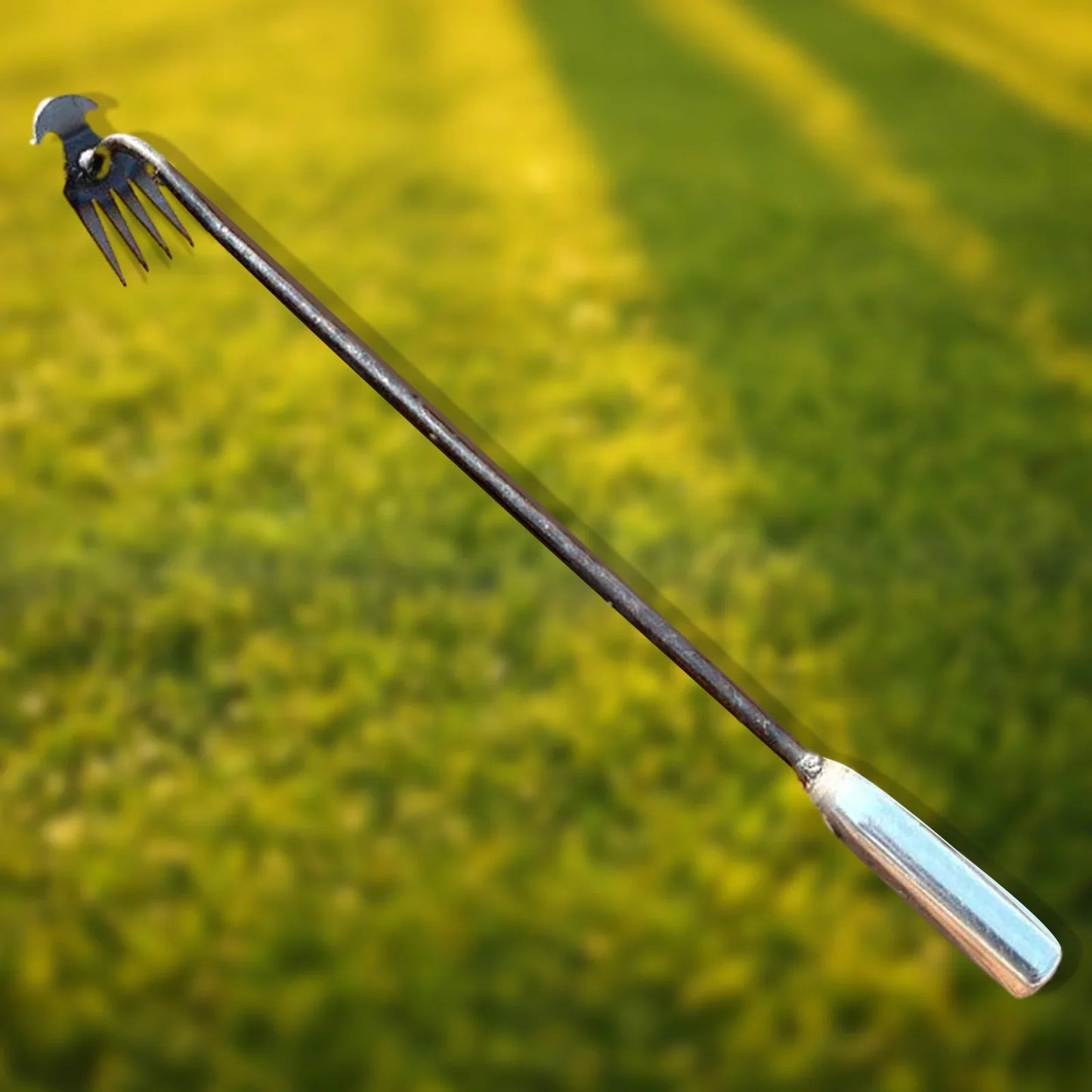 Long Handle Garden Weeder with Four Tooth Crescent Blade