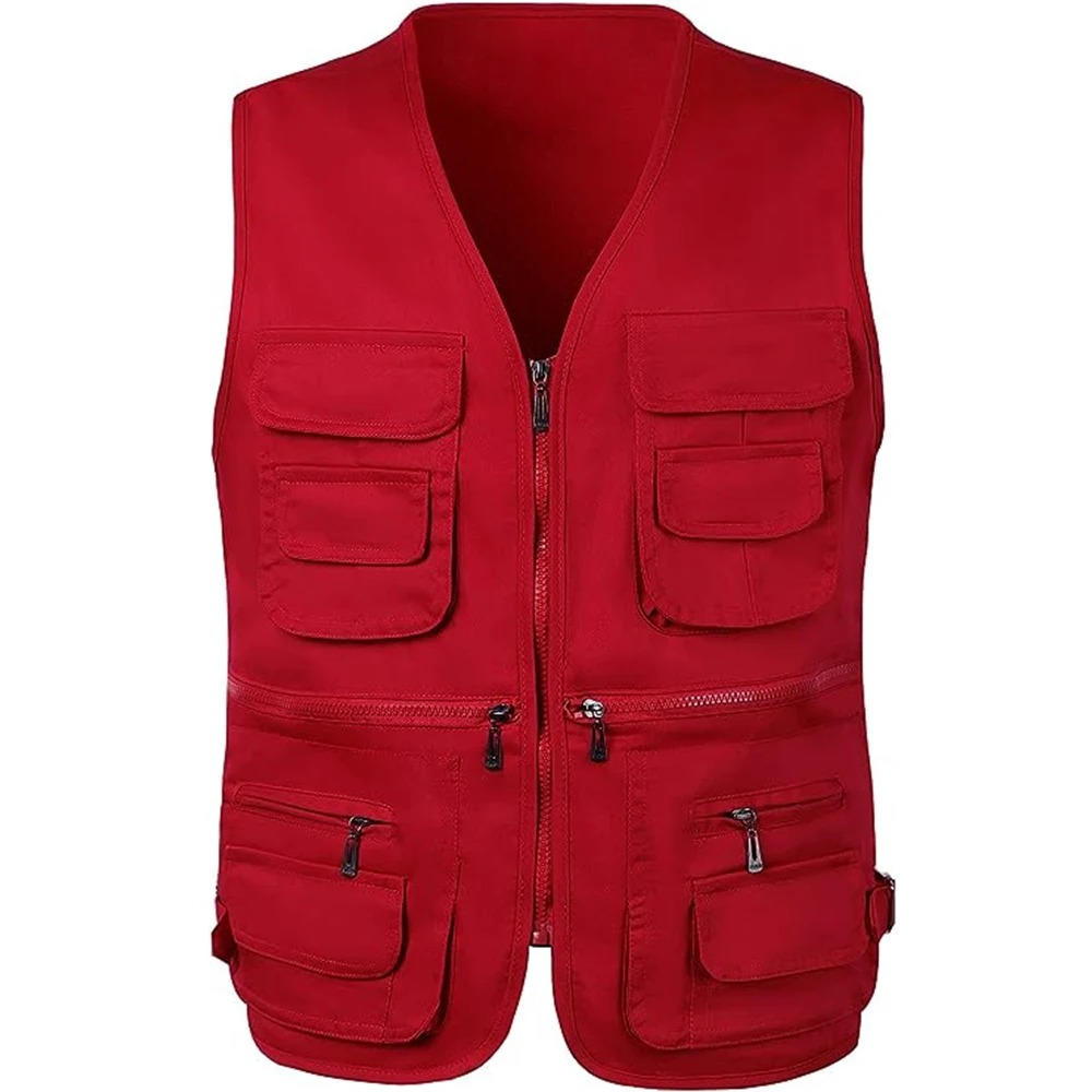 Utility Hiking Vest with Multiple Pockets and Detachable Back Panel
