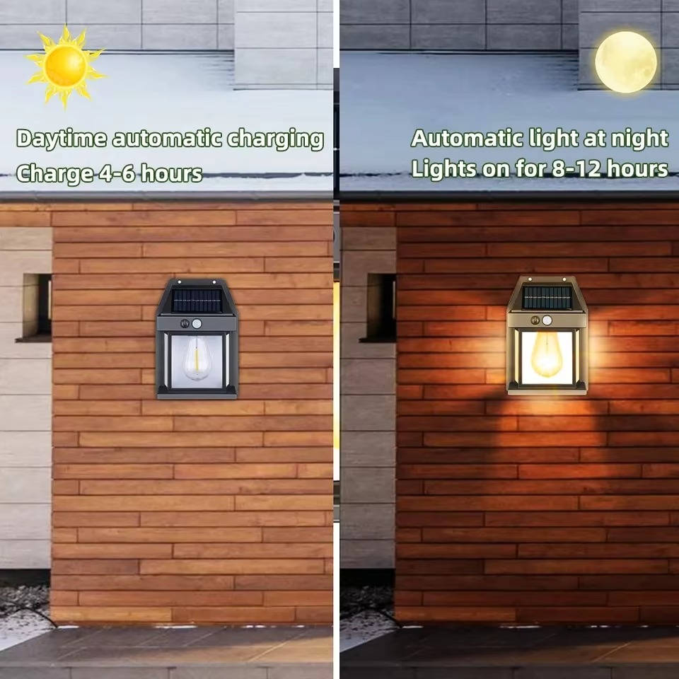 Solar Wall Lamp with Motion Sensor and Adjustable Mount, Set of 2
