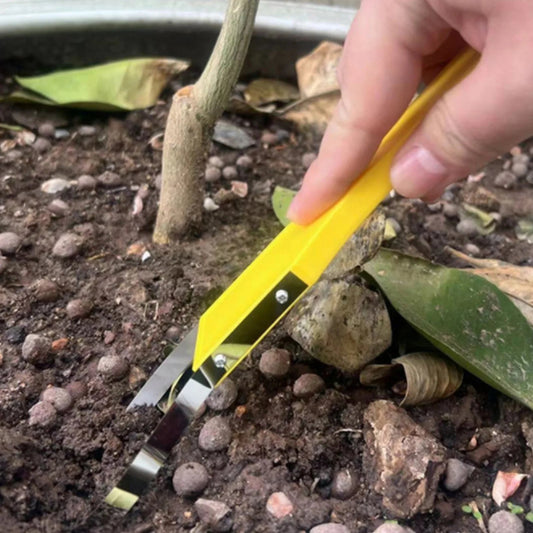 Portable Garden Loop Weeder with Iron Blade and Compact Palm Handle