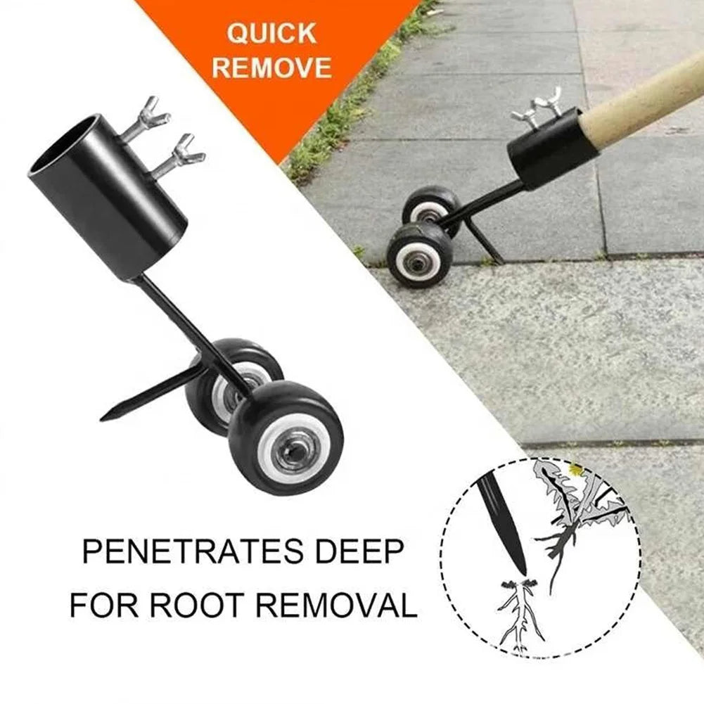 Weed Puller with Adjustable Handle and Roller Cutting Action for Patios