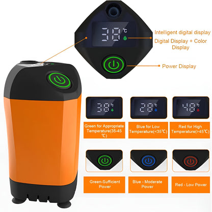 Outdoor Shower Pump with Digital Temperature Display and 90-Minute Battery