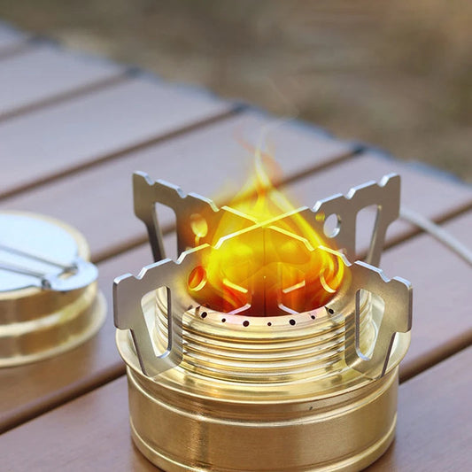 Alcohol Camping Stove with Foldable Flame Control and Cross Stand
