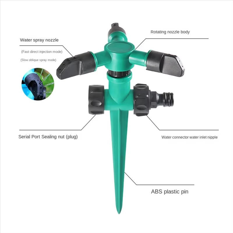 Rotating Garden Sprinkler with 360-Degree Coverage and Adjustable Spray Angles, 5-Pack