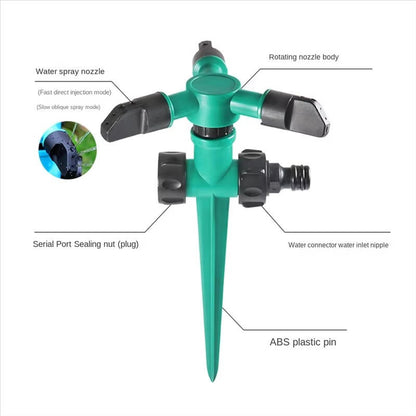 Rotating Garden Sprinkler with 360-Degree Coverage and Adjustable Spray Angles, 5-Pack