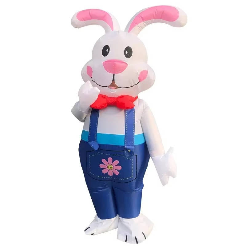 6ft Inflatable Bunny Costume with LED Lights and Battery Fan
