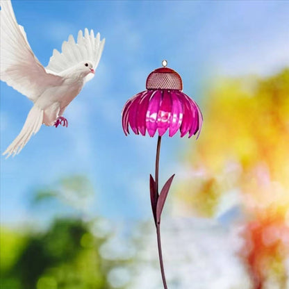 Flower-Shaped Bird Feeder with Ground Stake and Squirrel-Resistant Mesh