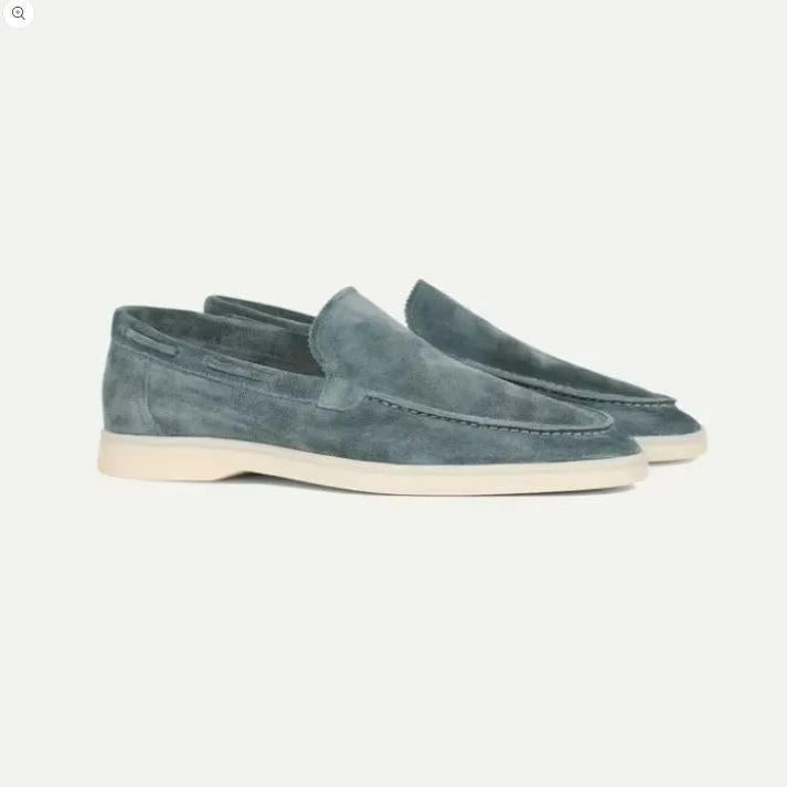 Men's Slip On Suede Loafers with Hand Stitched Build and Grip Sole
