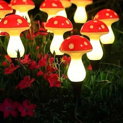 Solar Mushroom Lights for Garden Pathways with 8 Lighting Modes and Dusk Sensor