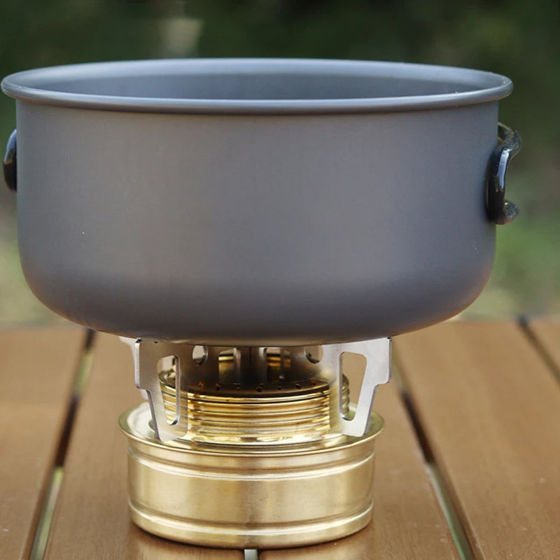 Alcohol Camping Stove with Foldable Flame Control and Cross Stand