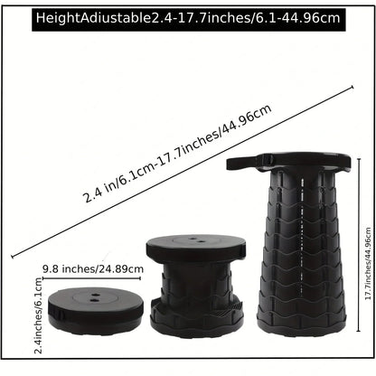 Portable Camping Stool with Adjustable Height and Dual Carry Straps, 330lb Capacity