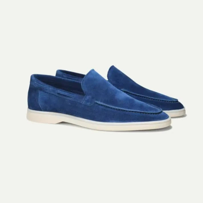 Men's Slip On Suede Loafers with Hand Stitched Build and Grip Sole