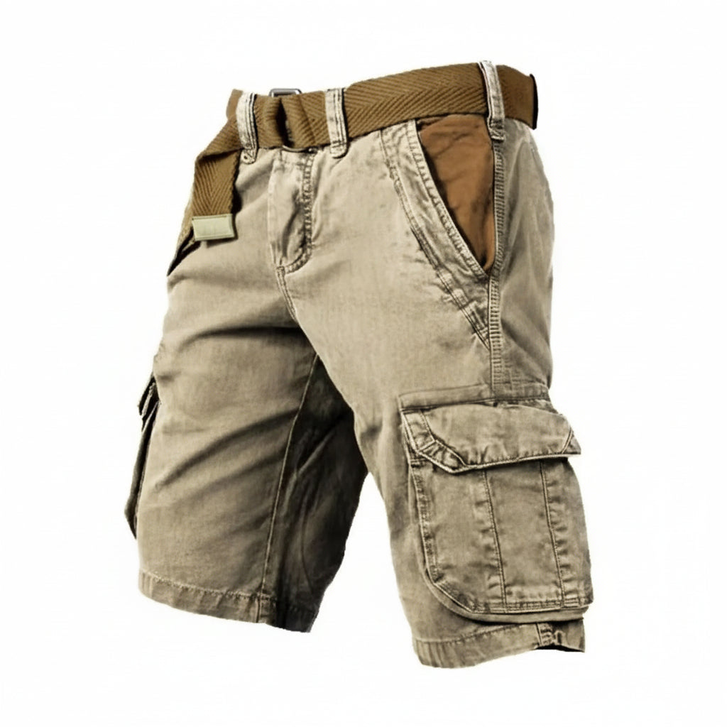 Men's Cargo Shorts with Six Pockets and Cotton Stretch Blend