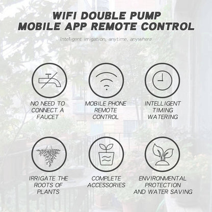 Smart Plant Watering System with App Control and 20 Soil Drippers