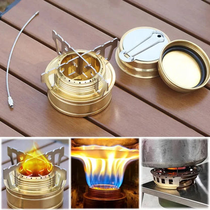 Alcohol Camping Stove with Foldable Flame Control and Cross Stand