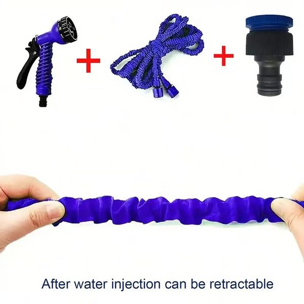 Expandable Garden Hose with Brass Connectors and Adjustable Spray Nozzle