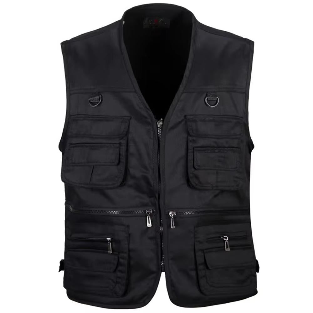 Utility Hiking Vest with Multiple Pockets and Detachable Back Panel