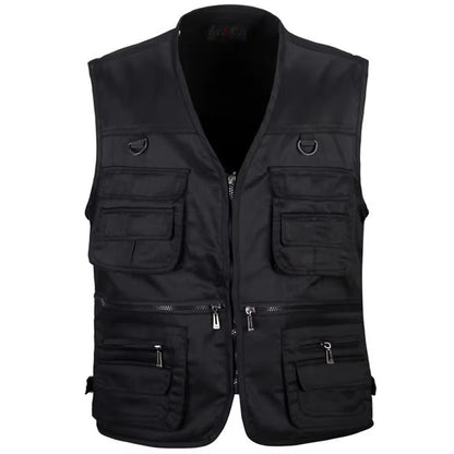 Utility Hiking Vest with Multiple Pockets and Detachable Back Panel