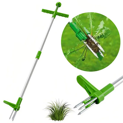 Standing Weed Puller with Three Claw Root Grip and Foot Pedal