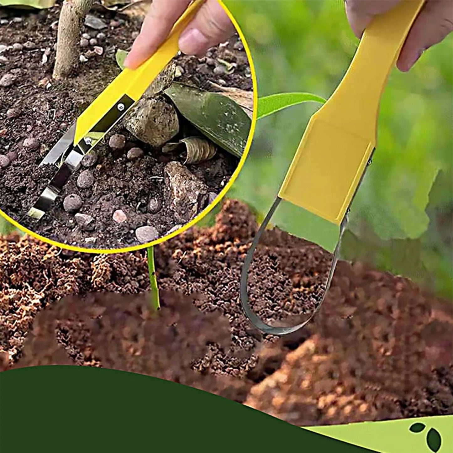 Iron Loop Weeder Tool with Sharp Blade Edge and UV Resistant Handle