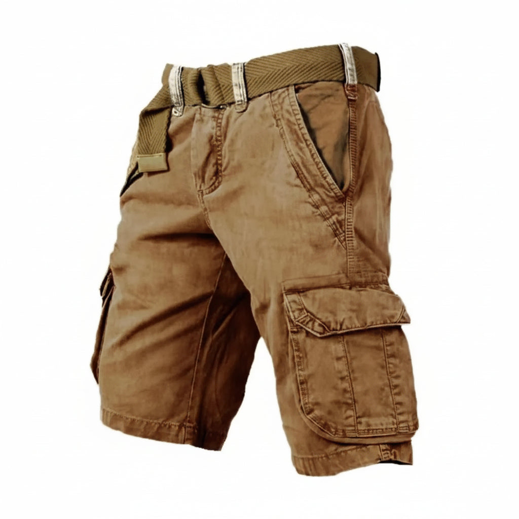 Men's Cargo Shorts with Six Pockets and Cotton Stretch Blend