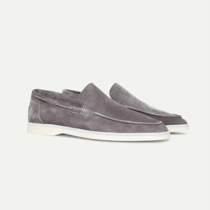 Men's Slip On Suede Loafers with Hand Stitched Build and Grip Sole