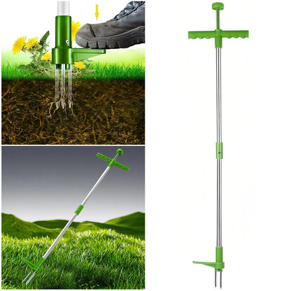 Standing Weed Puller with Three Claw Root Grip and Foot Pedal