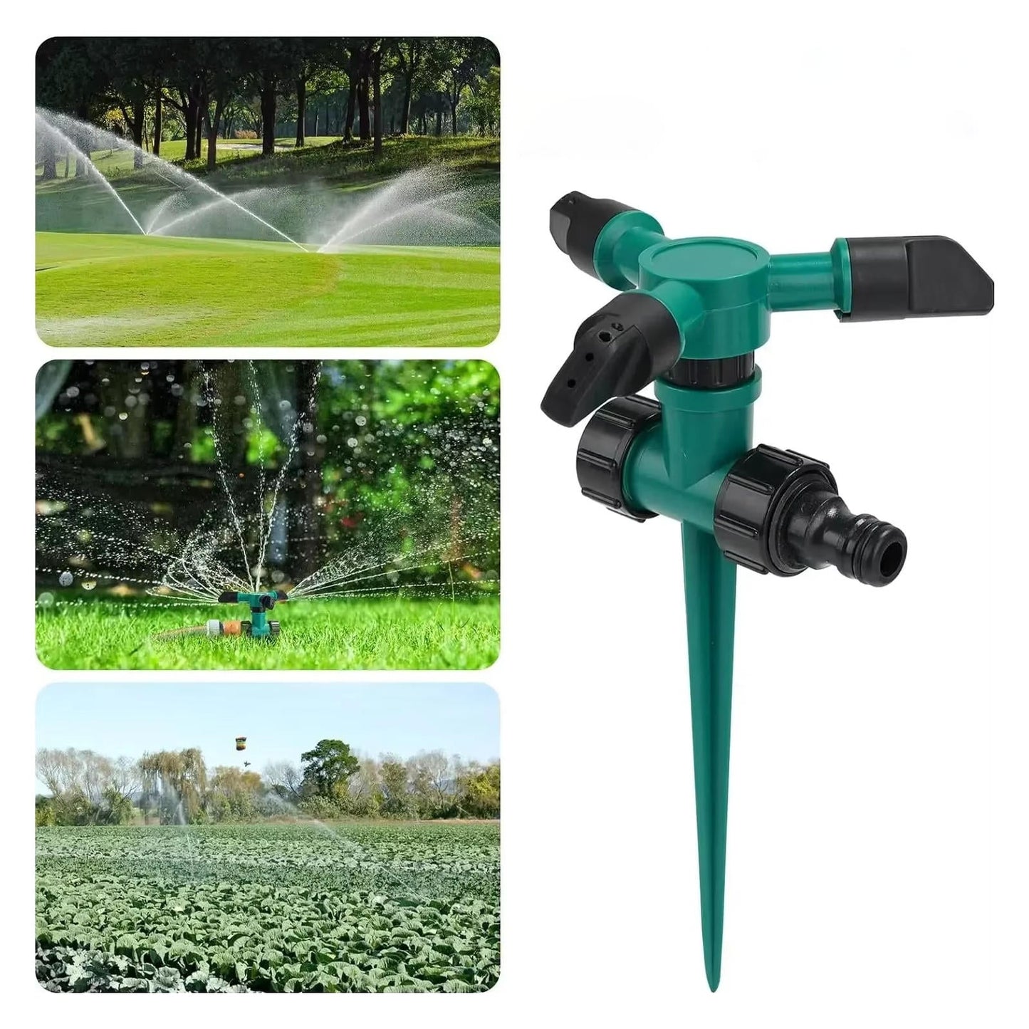 Rotating Garden Sprinkler with 360-Degree Coverage and Adjustable Spray Angles, 5-Pack