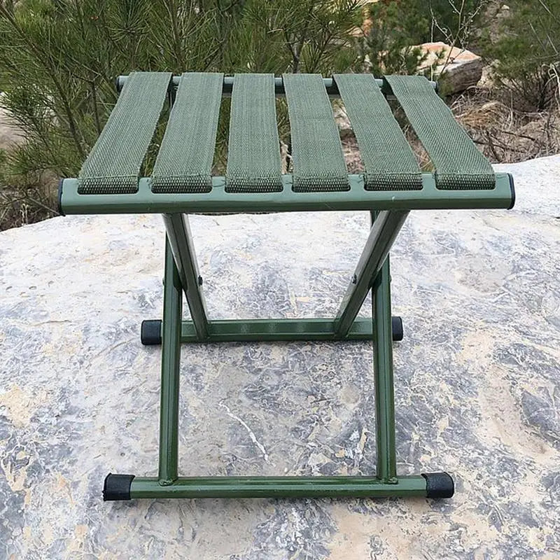 Folding Stool with Iron Frame and Oxford Cloth Seat, 660lb Capacity