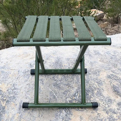 Folding Stool with Iron Frame and Oxford Cloth Seat, 660lb Capacity