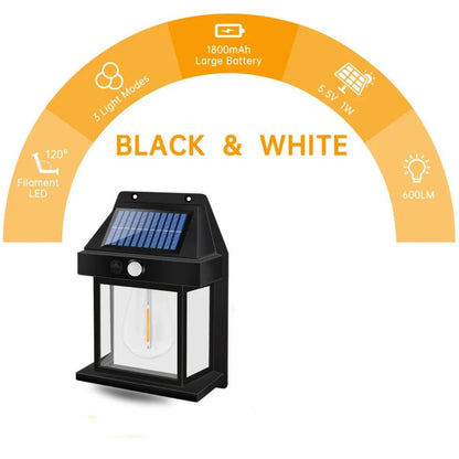 Solar Wall Lamp with Motion Sensor and Adjustable Mount, Set of 2