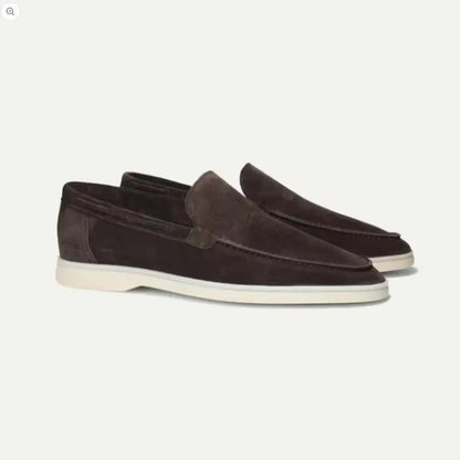 Men's Slip On Suede Loafers with Hand Stitched Build and Grip Sole