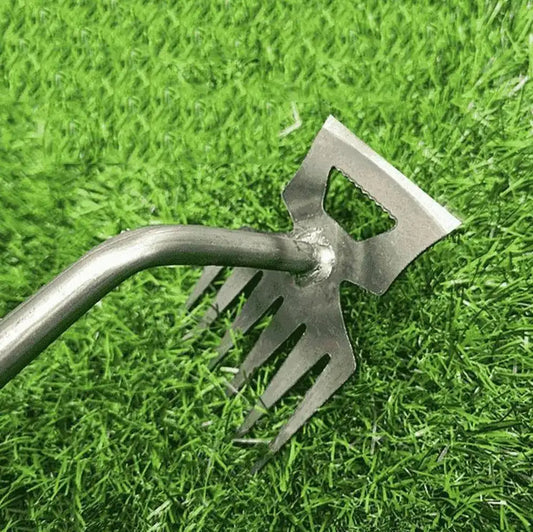 Root Extraction Garden Tool with Manganese Steel Tines and Ergonomic Handle