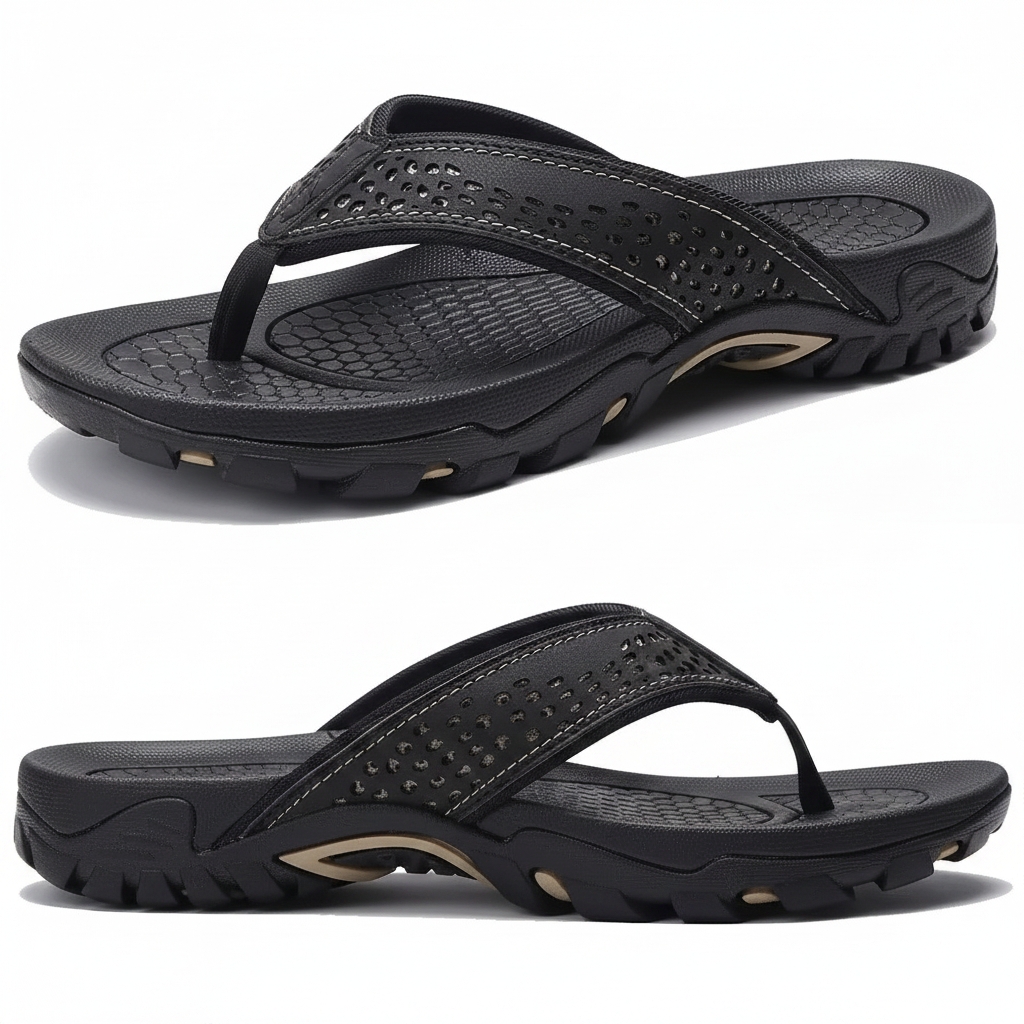 Men's Orthopedic Sandals with Contoured Arch Support and Water Resistant Nubuck, Wide Platform