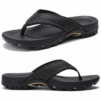 Men's Orthopedic Sandals with Contoured Arch Support and Water Resistant Nubuck, Wide Platform
