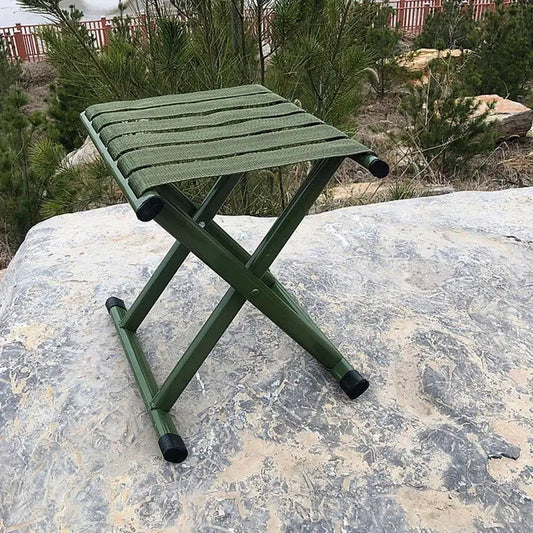 Folding Stool with Iron Frame and Oxford Cloth Seat, 660lb Capacity
