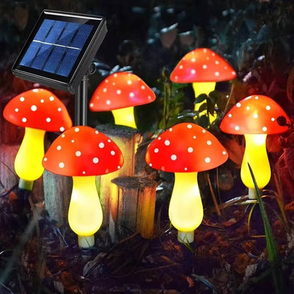 Solar Mushroom Lights for Garden Pathways with 8 Lighting Modes and Dusk Sensor