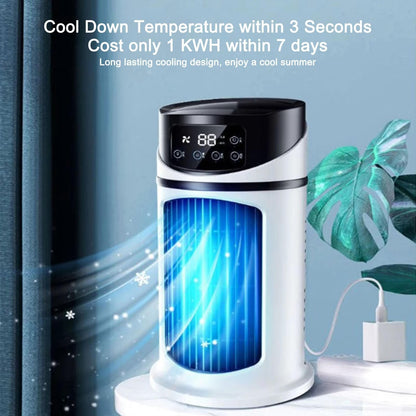 Evaporative Air Cooler with 6-Speed Fan and Automatic Swing, 8-Hour Runtime