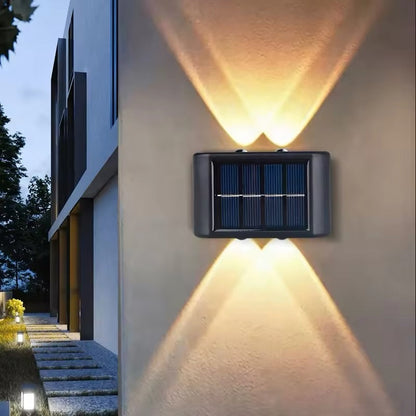 Solar-Powered LED Wall Light with Automatic Dusk Sensor and Warm White Glow