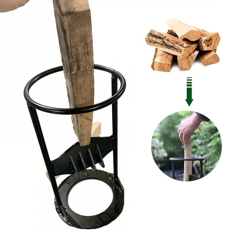 Manual Cast Iron Wood Splitter with Wedge Design for Firewood Logs