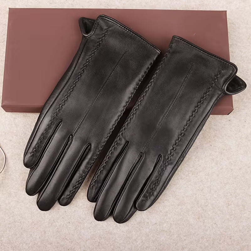 Women’s Sheepskin Leather Gloves – Warm Touchscreen Winter Design