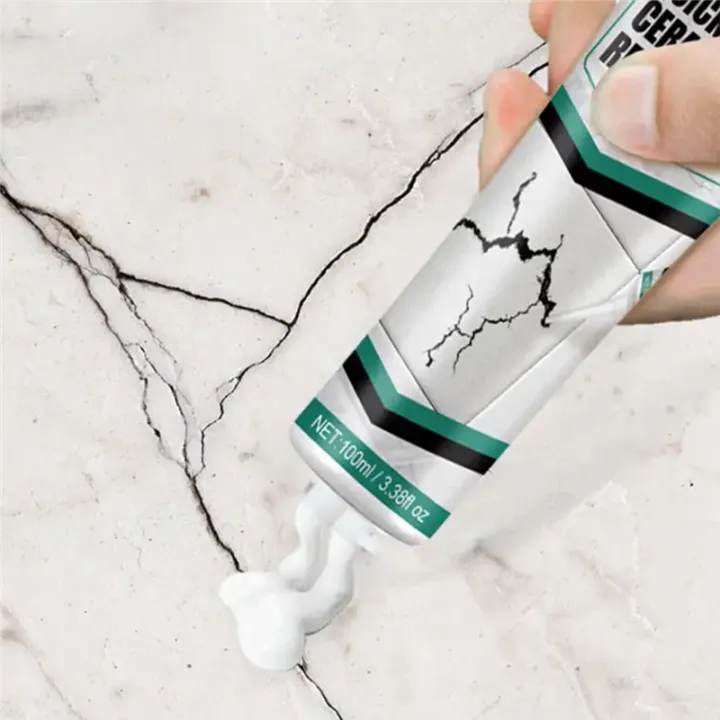 Tile Repair Paste with Spatula and Sandpaper for Cracks and Chips