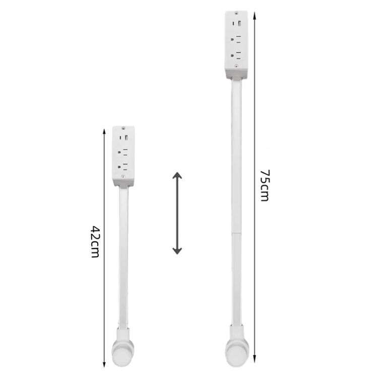 Wall Outlet Extender with Retractable Cord and Dual USB Charging Ports